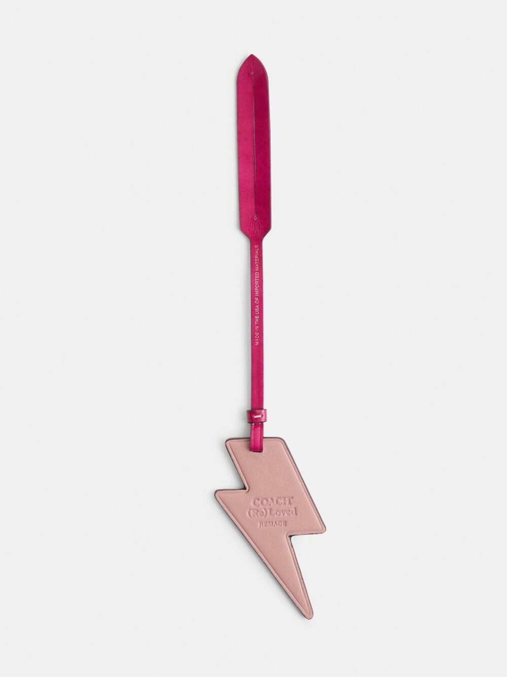 Coach Leather Remade Lightning Bolt Bag Charm CF828 - Soft Pink - Picture 3 of 4